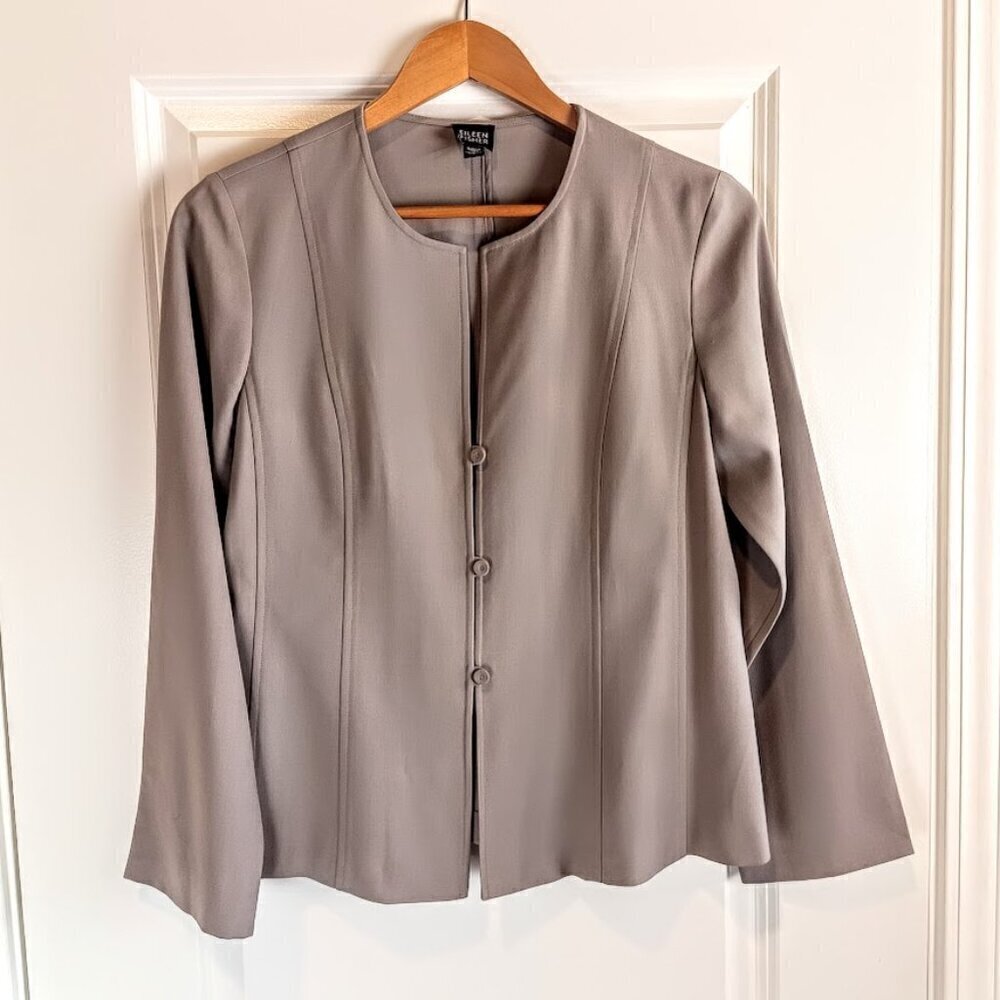Eileen Fisher Stone Wool Short Jacket - Size S